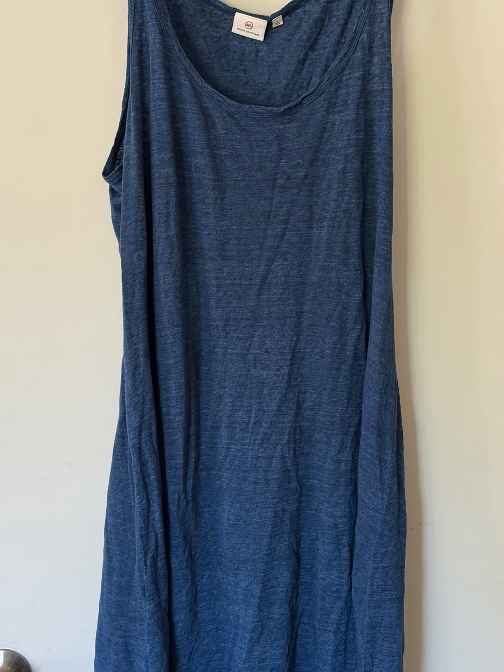 AG Adriano Goldschmied Heathered Blue 100% Linen Dress